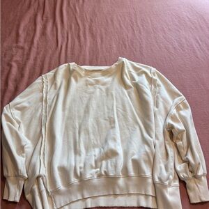 American Eagle Cream Oversized Crewneck Sweatshirt